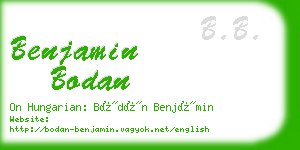 benjamin bodan business card